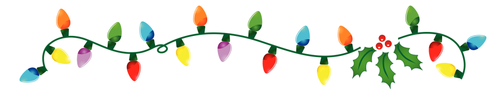 holiday lights and holly